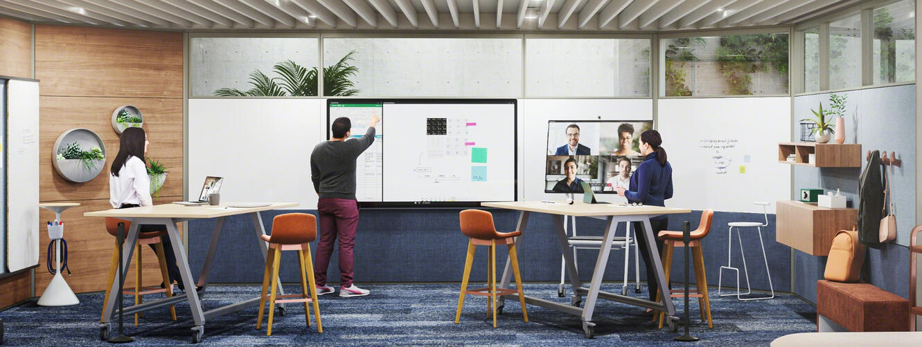 Either for open or enclosed business environment, Multiple interactive displays and effictive networking create a more equitable experience